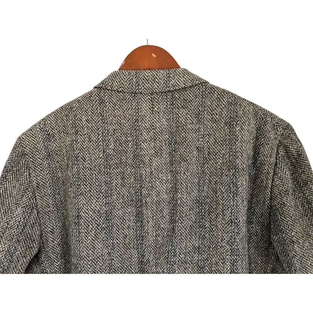 Vtg BALTMAN Cricketeer Mens Herringbone Wool Blazer Jacket Gray 2-Button Classic